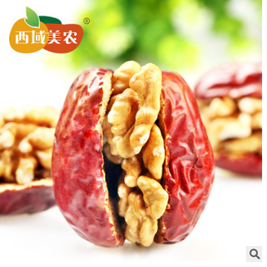 【西域美农_美仁枣200g】休闲零食坚果特产炒货红枣加核桃仁批发图3