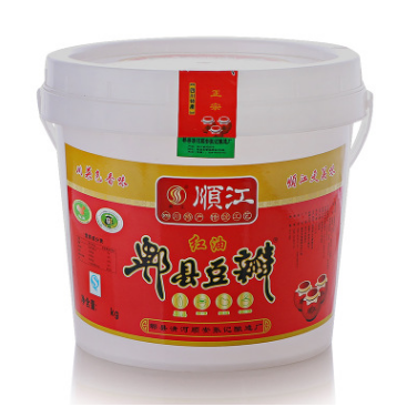 顺江郫县豆瓣酱 香辣桶装郫县豆瓣 6KG 红油辣酱 厂家直销 批发图1