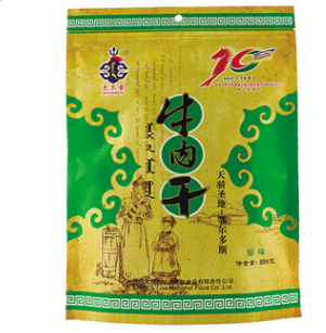 厂家批发内蒙古特产民族休闲食品包尔金风干牛肉干228g原孜辣包邮图2