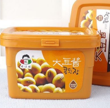 v小伙子大酱500g*20盒 韩国大酱汤用酱 韩式料理调料批发图1