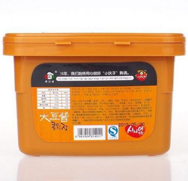 v小伙子大酱500g*20盒 韩国大酱汤用酱 韩式料理调料批发图2