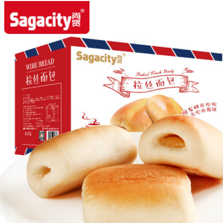 尚贤拉丝面包1000g礼盒彩箱独立小包松软夹心面包早餐零食整箱批图1