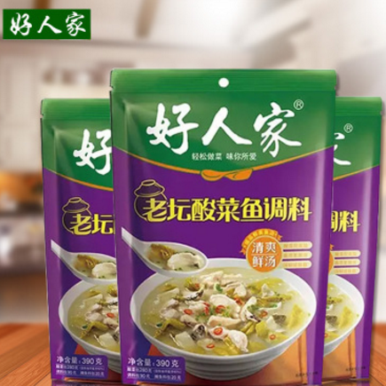 好人家老坛清爽鲜汤酸菜鱼调料 四川地道泡菜鱼佐料390g图1