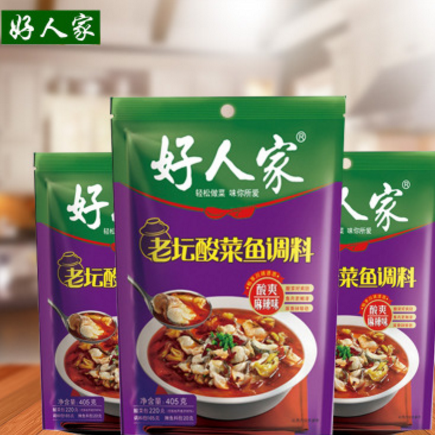 好人家老坛酸菜鱼调料正宗四川泡菜酸爽麻辣味鱼调料包405g图3