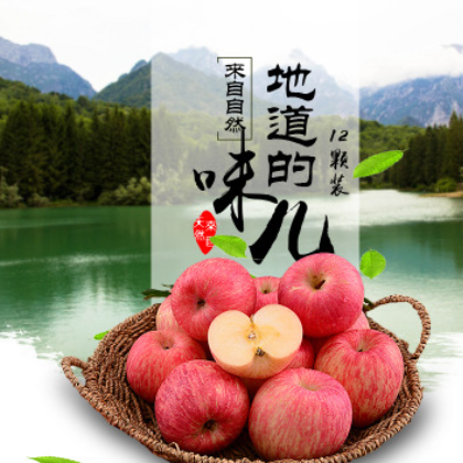 新果上市陕西红富士苹果 新鲜脆甜苹果 现摘发货红富士苹果
