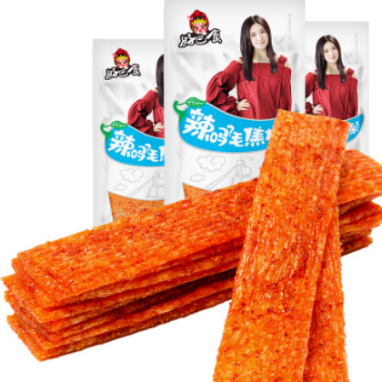 徽记好巴食辣条休闲零食麻辣熟食豆干辣片79G水煮素鱼片图2