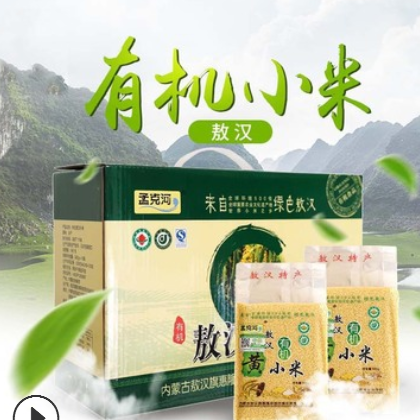 现货批发有机绿色健康杂粮黄小米旱地种植孟克河小米真空礼盒装图2