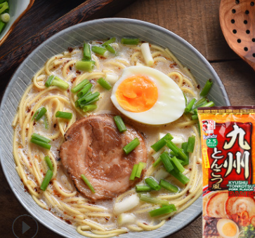 日本进口 五木九州骨汤拉面两人份煮面挂面 猪骨味带料包182g/袋图3