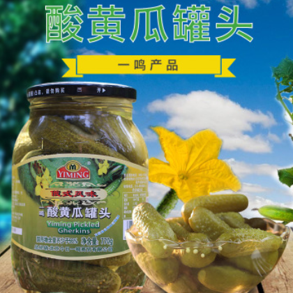 蔬菜罐头 一鸣酸黄瓜罐头770g 酸黄瓜汉堡配菜冷菜罐头图2