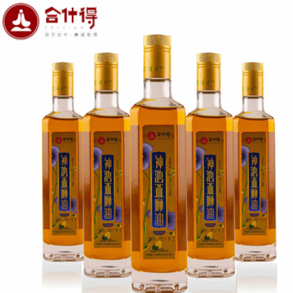 合什得冷榨亚麻籽油 神池胡麻油2瓶装图3
