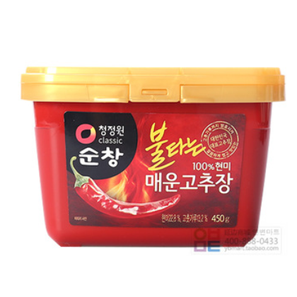 清净园韩国进口正品辣椒酱顺昌正宗韩式椒酱特辣整箱450g*20盒图3
