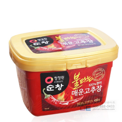 清净园韩国进口正品辣椒酱顺昌正宗韩式椒酱特辣整箱450g*20盒图2