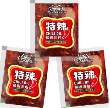 海霖外卖特辣辣椒油8g 外卖商用批发醋包定制辣椒油包红油图2