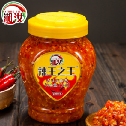 湘汝辣王之王塑料瓶装750G蒜蓉辣椒酱 剁椒片蒸菜大辣蒜香鲜辣酱图2