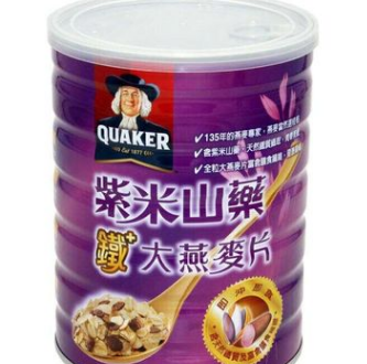 桂格台湾进口紫米山药 燕麦片700g 免煮即食无糖早餐冲饮