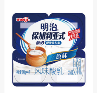 明治保加利亚式酸奶 原味 100g*4P 风味酸乳