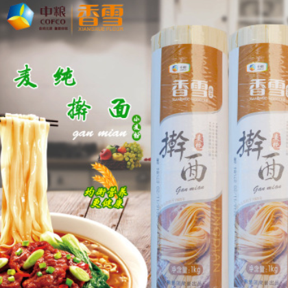 中粮香雪麦纯擀面 零添加1Kg小麦面条 手工汤面正宗粗粮挂面图2
