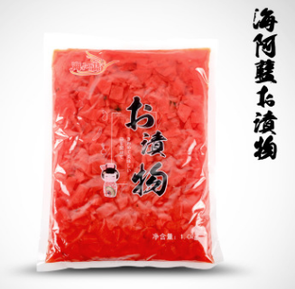 海阿蓝红酱菜 日式饭前小菜1000g/袋 腌制物酱菜 福神渍腌制萝卜图1