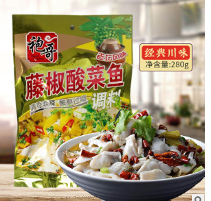 厂家批发袍哥藤椒酸菜鱼调料 四川酸菜料泡菜鱼调味料 40袋一箱图3