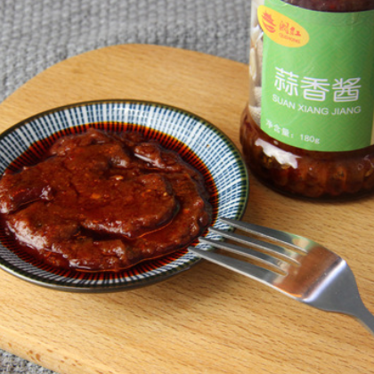 厂家直销香椿酱调料 拌面拌饭开胃营养 蒜香酱180g瓶 现货批发图2