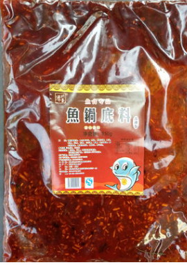 川香源 麻辣香辣鱼锅底料餐饮生鲜调味品 酱料 火锅底料500g图2
