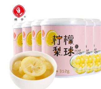 佛手柠檬梨球罐头312克*6罐冷冻食品水果混装蜂蜜糖水罐头整箱