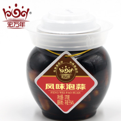 宏万年370g*12罐装泡蒜腊八蒜酱菜泡大蒜腌蒜咸蒜泡菜图3