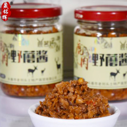 鹿肉野蘑酱瓶装 自制手工拌饭拌面酱下饭调味酱东北特产鹿肉酱图3