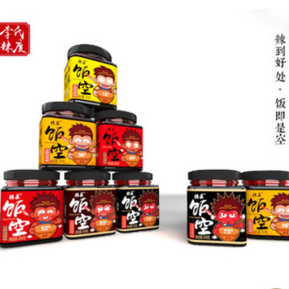 德庄饭空辣酱52度高辣下饭酱拌饭酱200g*24瓶拌面酱川味香辣椒酱图2