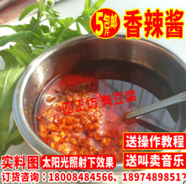长沙臭豆腐专用辣椒酱蒜蓉香辣酱汁臭豆腐酱料包500g 订5斤包邮图2