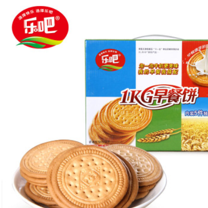 【乐吧饼干】早餐饼干年货送礼 礼盒装独立包装 糕点心零食1kg/盒