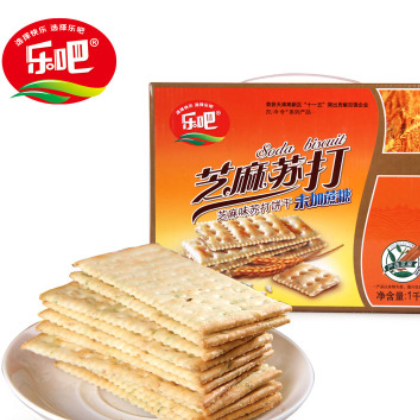 【乐吧饼干】 芝麻苏打饼干 送礼盒装散装 早餐糕点心零食1kg/盒图2