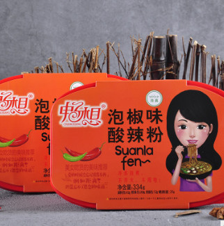 畅想四川自加热方便懒人速食泡椒口味酸辣粉334g/盒夜宵食品批发图2