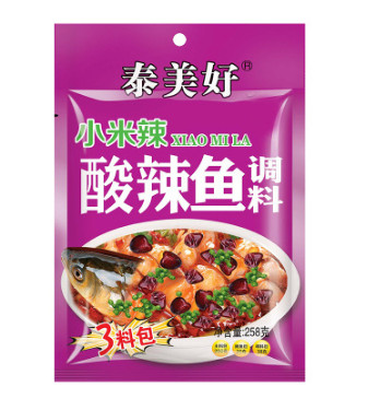 泰美好小米辣酸辣鱼调味料 麻辣好滋味调味料258g3袋装图2