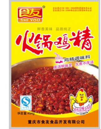 食友火锅鸡精，专用于火锅，增加火锅的鲜、香，不荤汤。