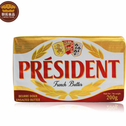 法国总统淡味黄油 总统黄油块200g*40 烘焙原料批发