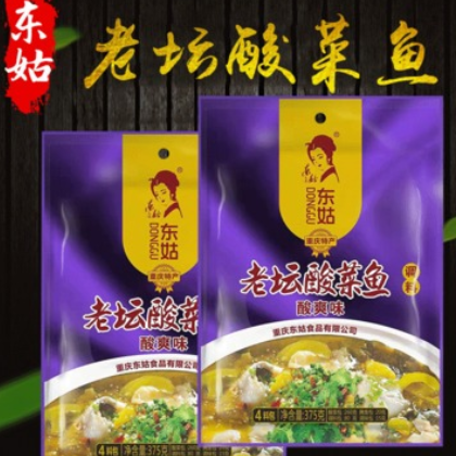 375g酸爽味老坛酸菜鱼调料 重庆东姑特产4料包酸菜鱼调料