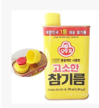 韩国进口不倒翁香油500ml 拌饭芝麻油食用油调味油罐装
