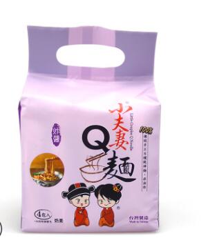 小夫妻Q面零食方便面条台湾进口特产非油炸手工拌面待煮干拌面4袋