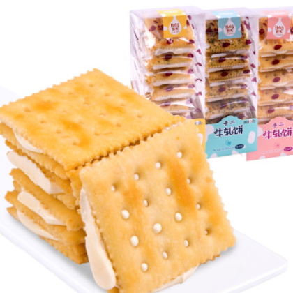 芭米牛扎饼干苏打办室休闲零食牛轧饼干夹心咸味香葱牛轧糖饼图2