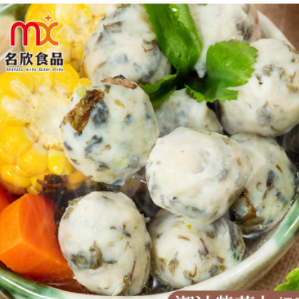 【潮欣】潮汕紫菜丸500g海鲜鱼丸 豆捞火锅食材底料 厂家直销图2