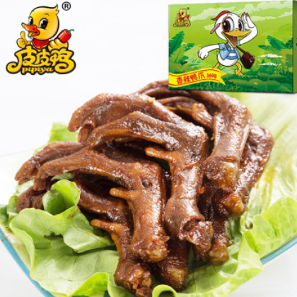 厂家直销 香辣鸭掌360克礼盒装湖北特产麻辣小吃卤味熟食鸭爪零食图2