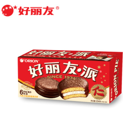 好丽友巧克力派6枚装涂饰蛋类芯饼 204g图2