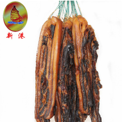 新港腊味 广式腊肠香肠腊肉广东农家土猪手工生晒五花腊肉500克图2