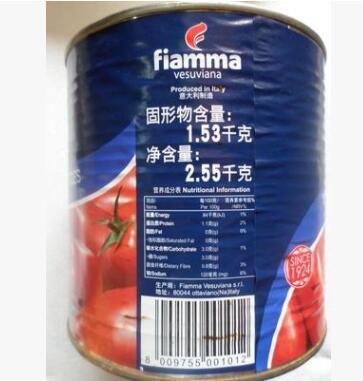 火山牌全个去皮茄披萨火山去皮整番茄罐头2.55KG*6罐去皮番茄图3