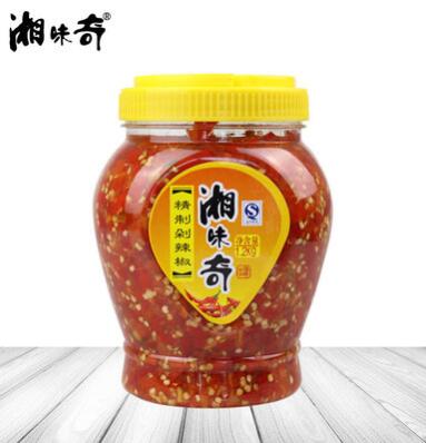 湘味奇大瓶剁红辣椒1200g 辣椒酱炒菜凉拌菜 拌面下饭辣调味酱图2