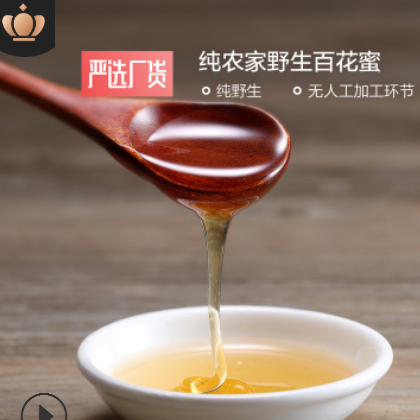 谭氏纯天然野生土特产百花蜜瓶装500g 新鲜农家自产土蜂蜜百花蜜图2