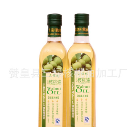 精制核桃油 低温冷榨500ML食用精制核桃油批发图2