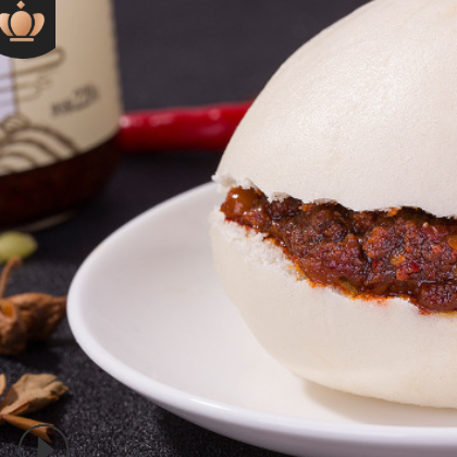 【网红酱】厂家直销纯手工牛肉酱辣椒酱瓶装220克OEM餐饮酱料批发图2