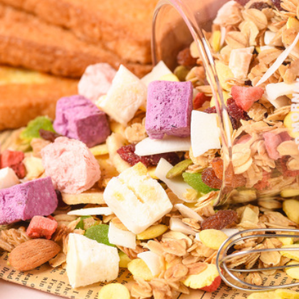 oem贴牌代工酸奶果粒草莓麦片烘焙水果坚果燕麦片400g袋装可干吃图2